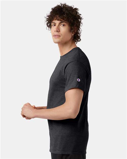 Champion T425 Charcoal Heather — on model side