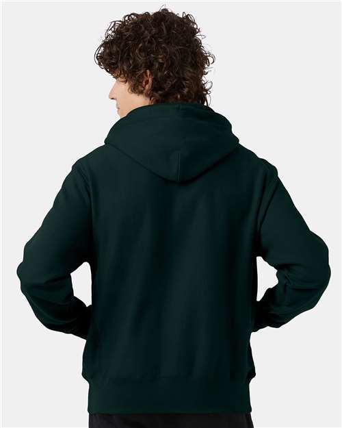 Champion S101 Dark Green — on model back