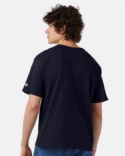 Champion T105 Navy — on model back