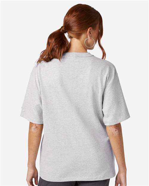 Champion T105 Silver Grey — on model back