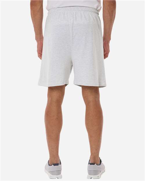 Champion 8187 Silver Grey — on model back
