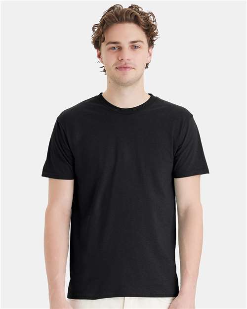 Hanes 4980 Black — on model front