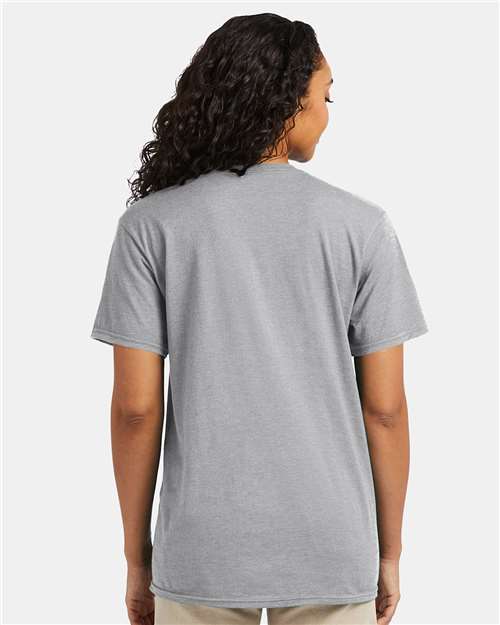 Hanes 4980 Light Steel — on model back