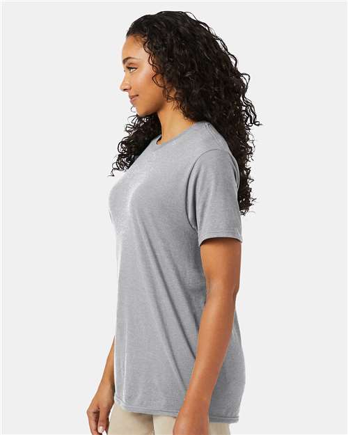 Hanes 4980 Light Steel — on model side