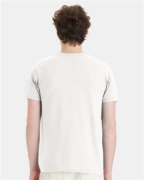 Hanes 4980 White — on model back