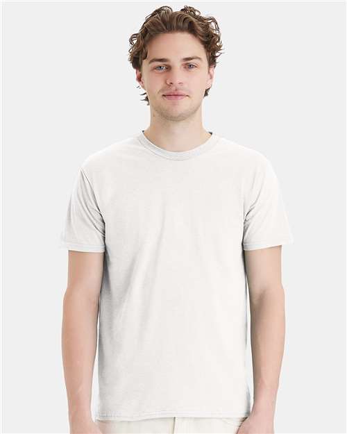 Hanes 4980 White — on model front