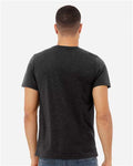 BELLA + CANVAS 3413 Charcoal Black Triblend — on model back