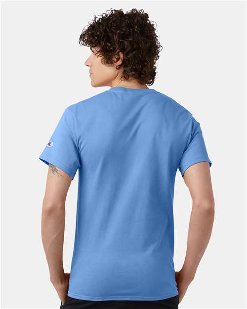 Champion T425 Light Blue — on model back