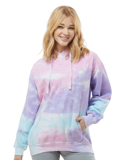 Unisex Tie-Dyed Pullover Hoodie - Cotton Candy