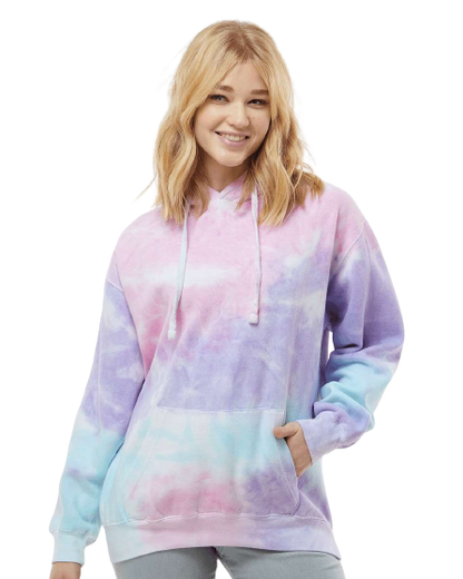 Unisex Tie-Dyed Pullover Hoodie - Cotton Candy