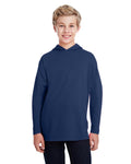 Youth Long-Sleeve Hooded T-Shirt - Navy