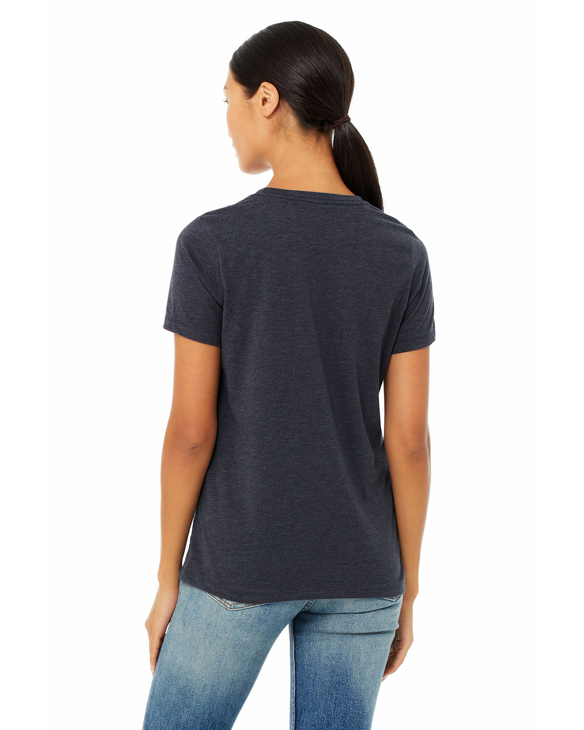Women's Heathered Relaxed Jersey Short-Sleeve T-Shirt - Heather Navy