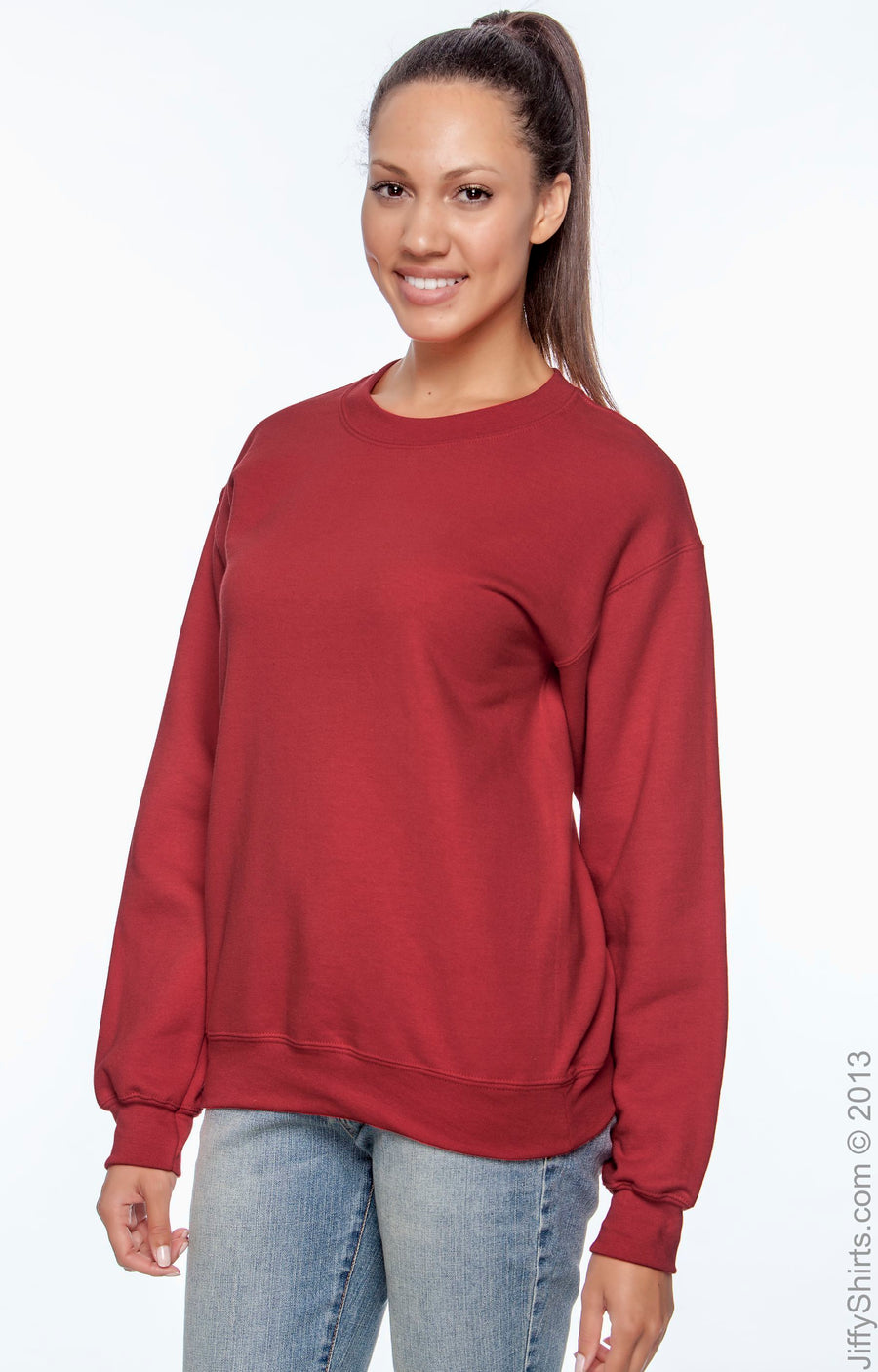 Unisex DryBlend® 50/50 Fleece Crew - Red