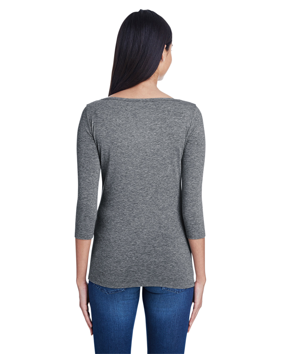 Women's Stretch 3/4 Sleeve T-Shirt - Heather Graphite
