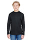 A4 NB3165 - Youth Long Sleeve Cooling Performance Crew Shirt - Black