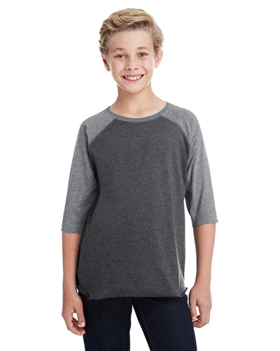 Youth Baseball T-Shirt - Vintage Smoke / Gran Heather