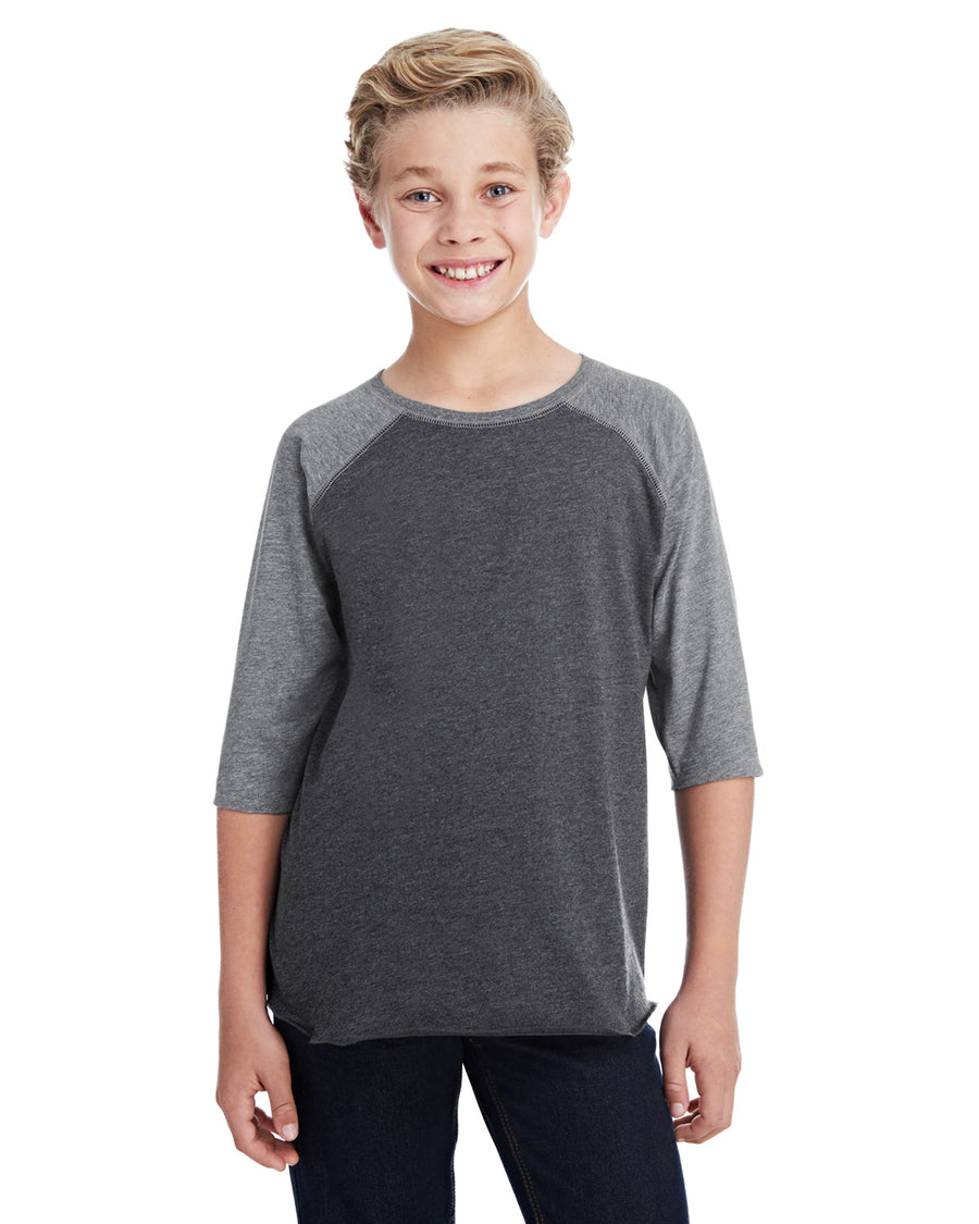 Youth Baseball T-Shirt - Vintage Smoke / Gran Heather
