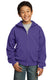 Port & Company PC90YZH - Youth Core Fleece Full-Zip Hoodie - Purple