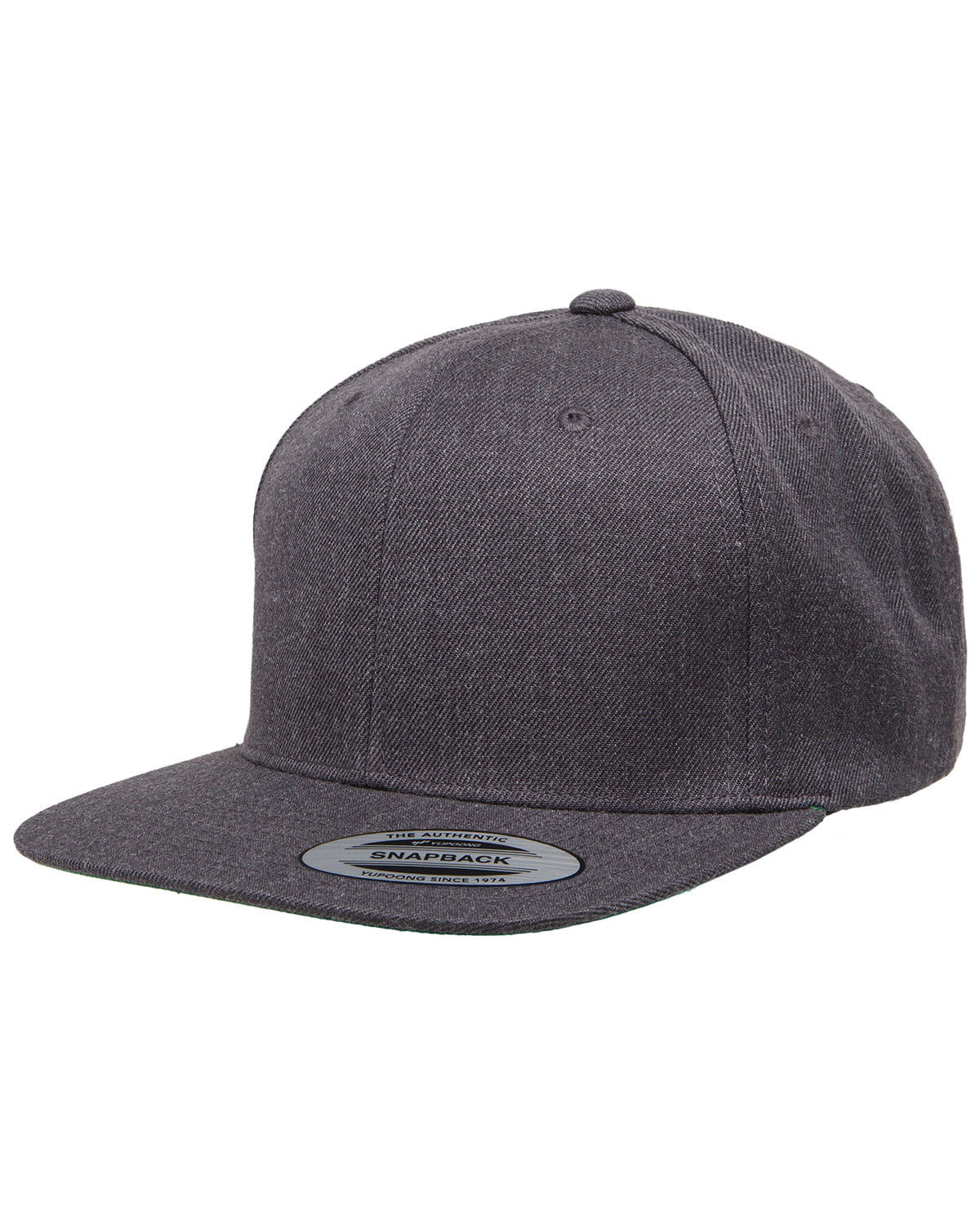 Unisex 6-Panel Structured Flat Visor Classic Snapback - Dark Heather