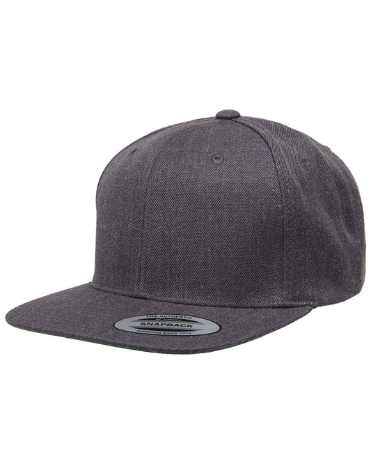 Unisex 6-Panel Structured Flat Visor Classic Snapback - Dark Heather