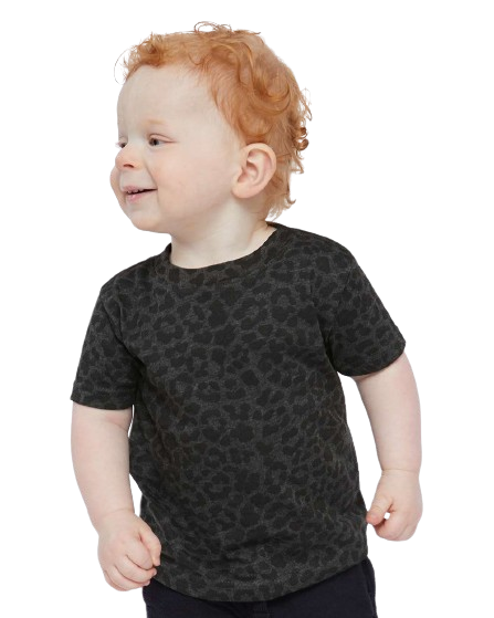 Infant Fine Jersey T-Shirt - Black Leopard