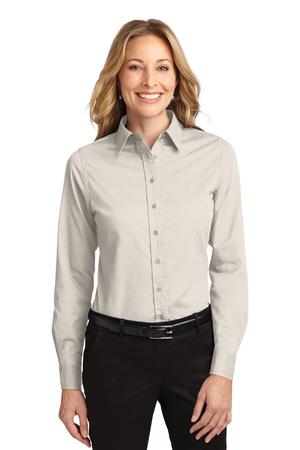 Women's Long Sleeve Easy Care Shirt - Light Stone / Cl Navy