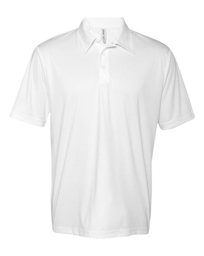 Unisex Performance Three-Button Mesh Polo - White