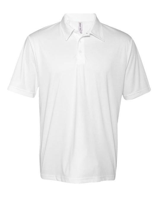 Unisex Performance Three-Button Mesh Polo - White