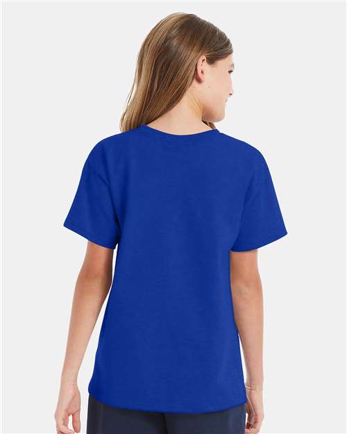 Hanes 5480 Deep Royal — on model back