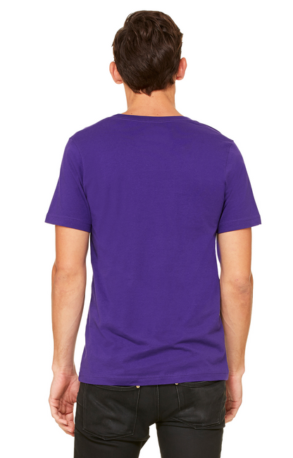 Unisex Deep V-Neck Jersey Tee - Team Purple