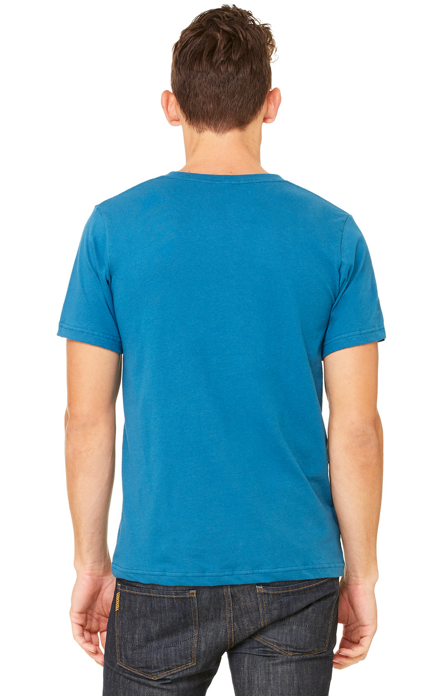 Unisex Deep V-Neck Jersey Tee - Deep Teal