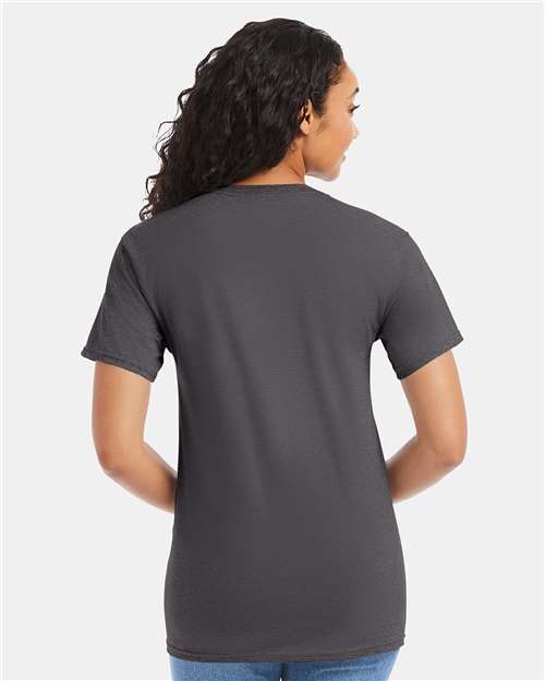 Hanes 5280 Smoke Grey — on model back