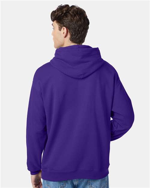 Hanes P170 Purple — on model back