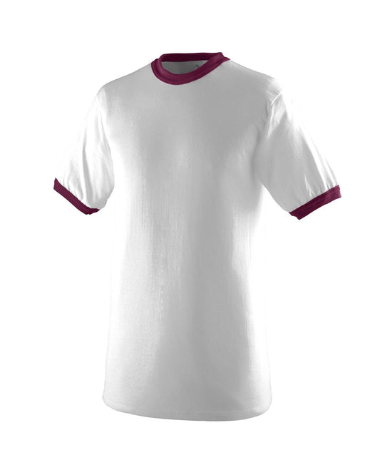 50/50 Ringer T-Shirt - White / Maroon