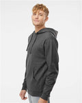 Independent Trading Co. SS4500 Charcoal Heather — on model side