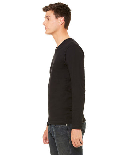 Unisex Jersey Long-Sleeve V-Neck T-Shirt - Black
