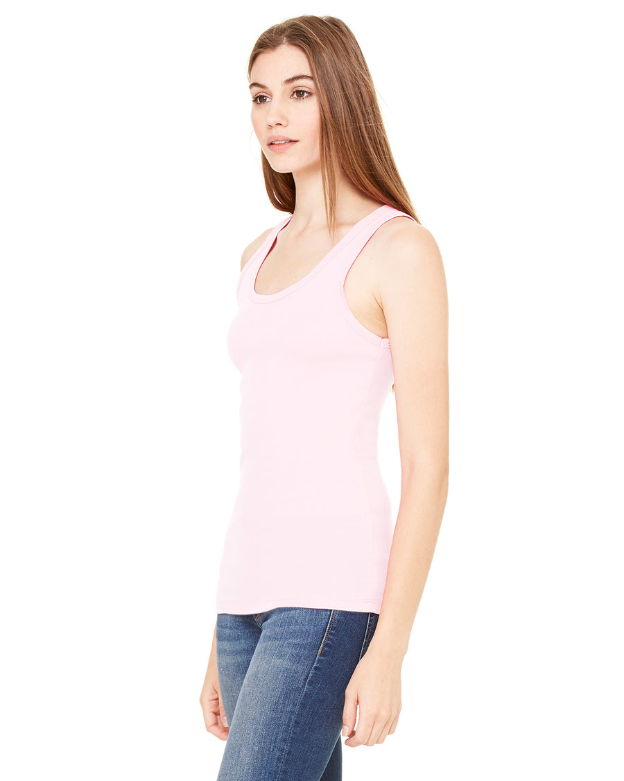 Women's Sheer Mini Rib Tank - Pink