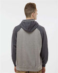 J. America 8885 Smoke Heather/ Charcoal Heather — on model back