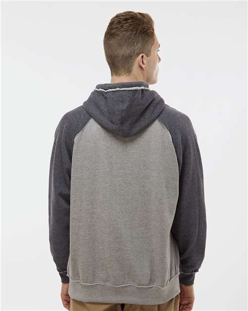 J. America 8885 Smoke Heather/ Charcoal Heather — on model back