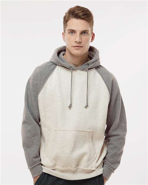 J. America 8885 Oatmeal Heather/ Smoke Heather — on model front