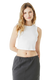 Bella + Canvas 1013BE - Women's Micro Rib Muscle Crop Tank - Solid White Blend