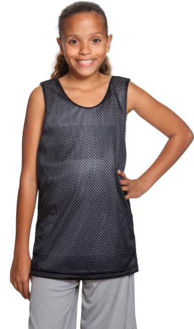 Youth Reversible Mesh Tank - Black / White