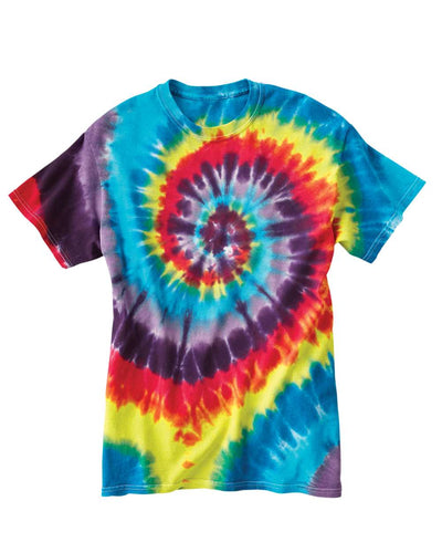 Unisex Multi-Color Spiral Short Sleeve T-Shirt - Festival