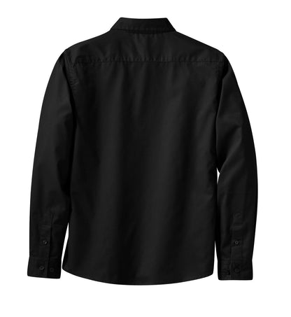 Women's Long Sleeve Easy Care Shirt - Black / Light Stone