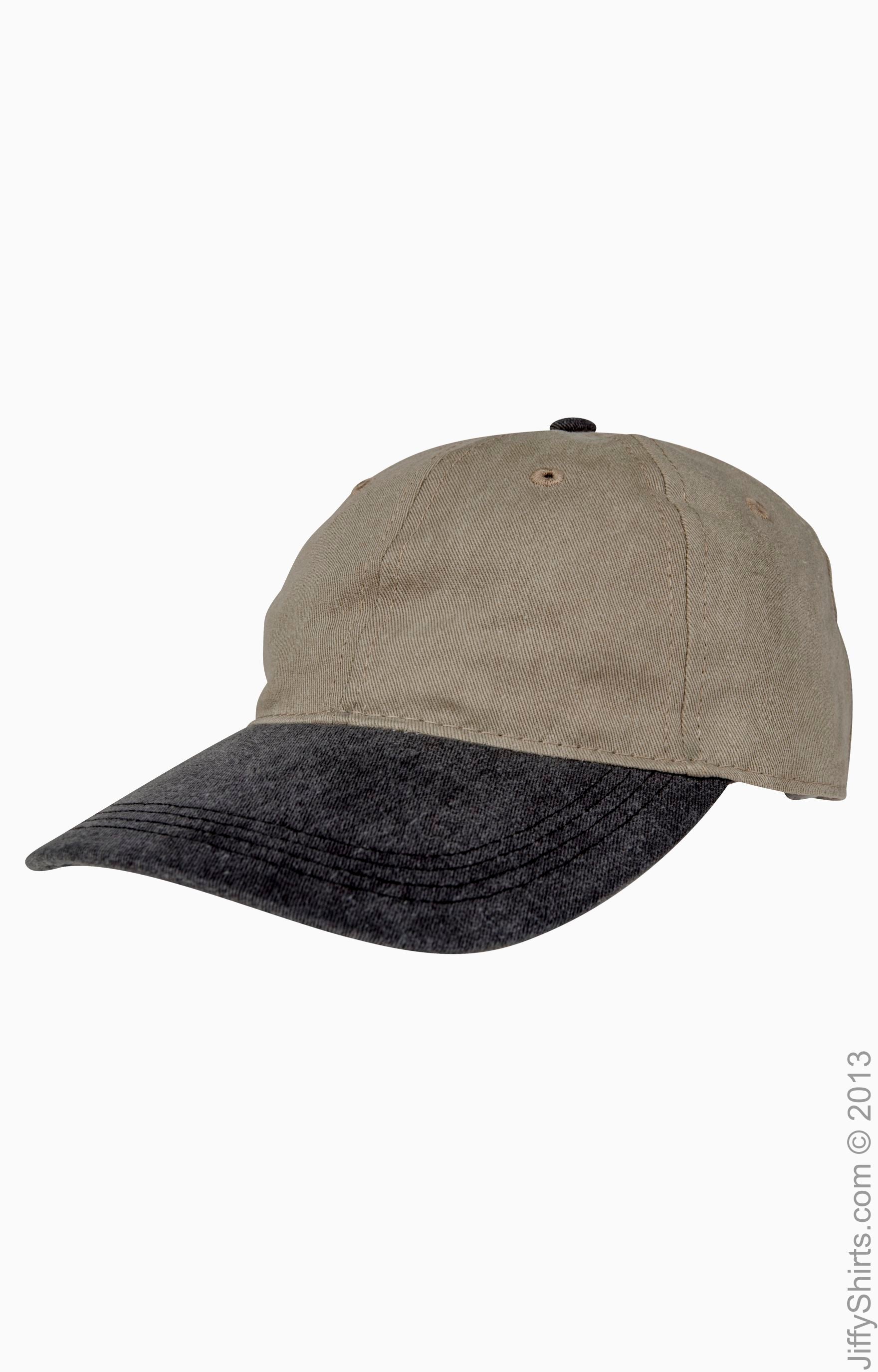 Pigment-Dyed Baseball Cap - Khaki / Black