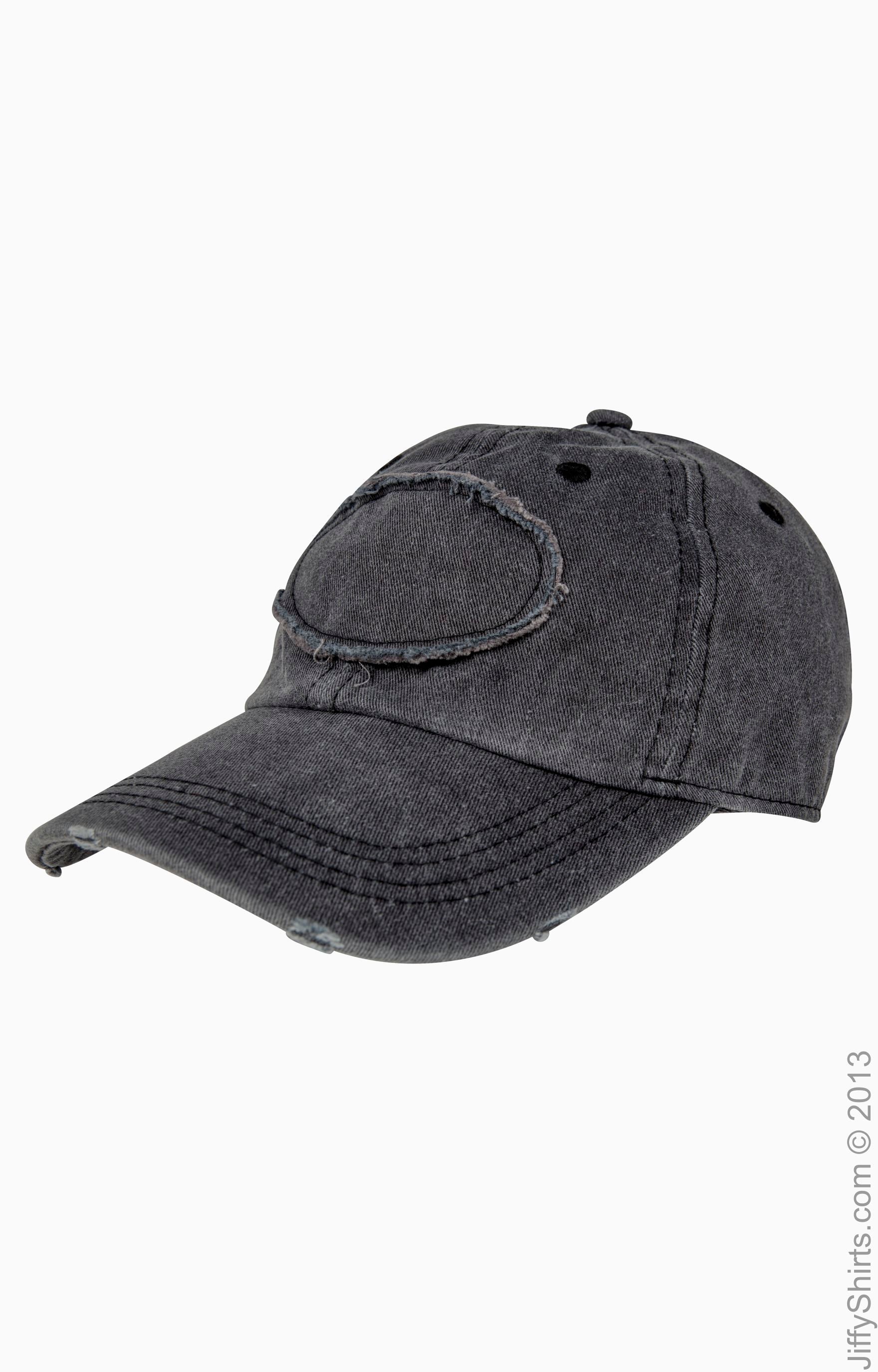 Pigment-Dyed Raw-Edge Patch Baseball Cap - Black