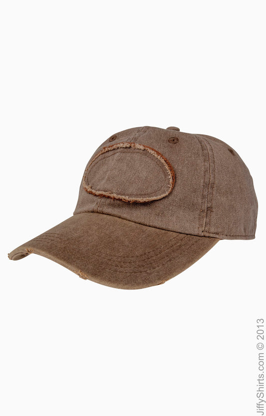 Pigment-Dyed Raw-Edge Patch Baseball Cap - Java