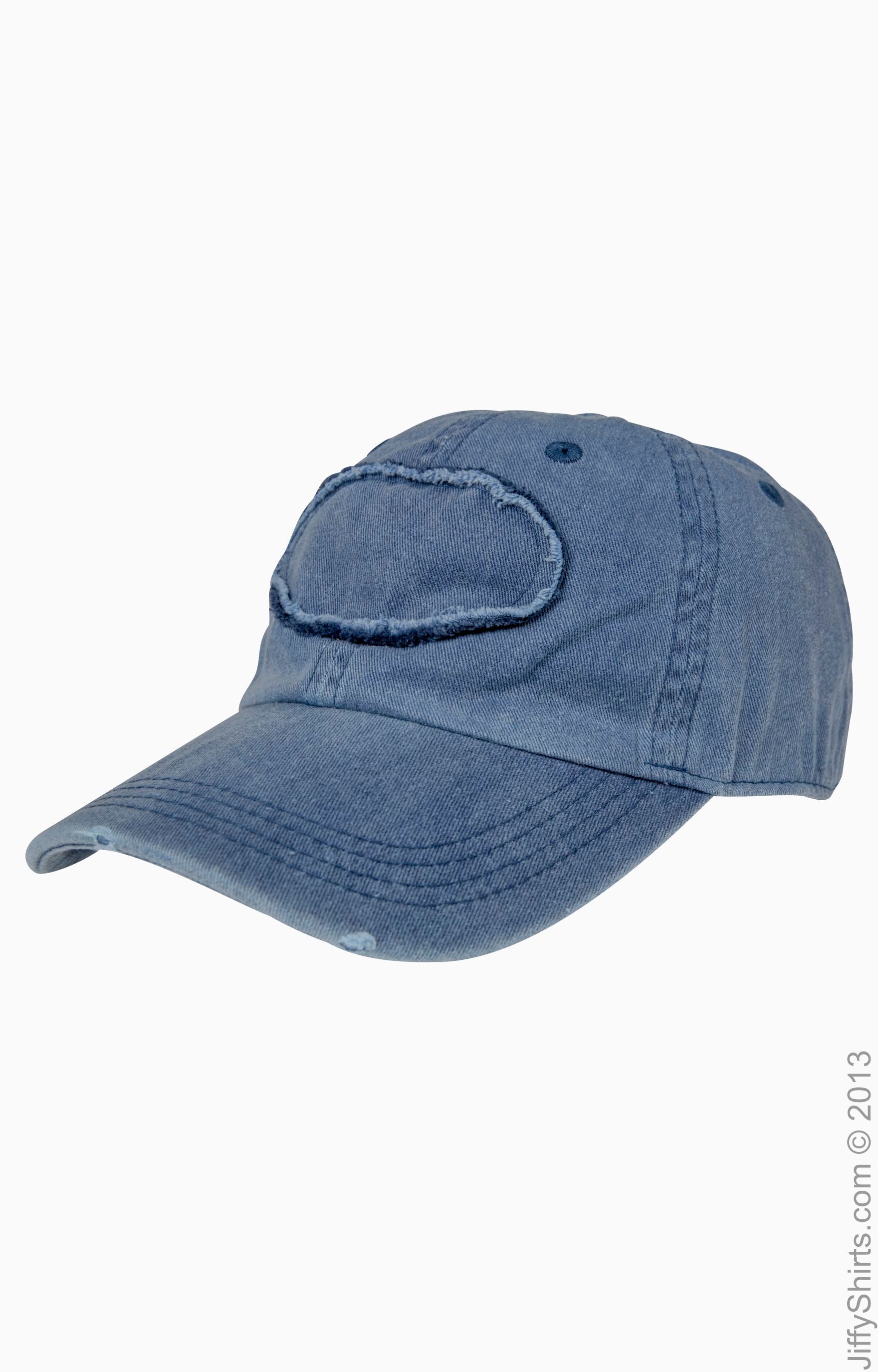 Pigment-Dyed Raw-Edge Patch Baseball Cap - Denim