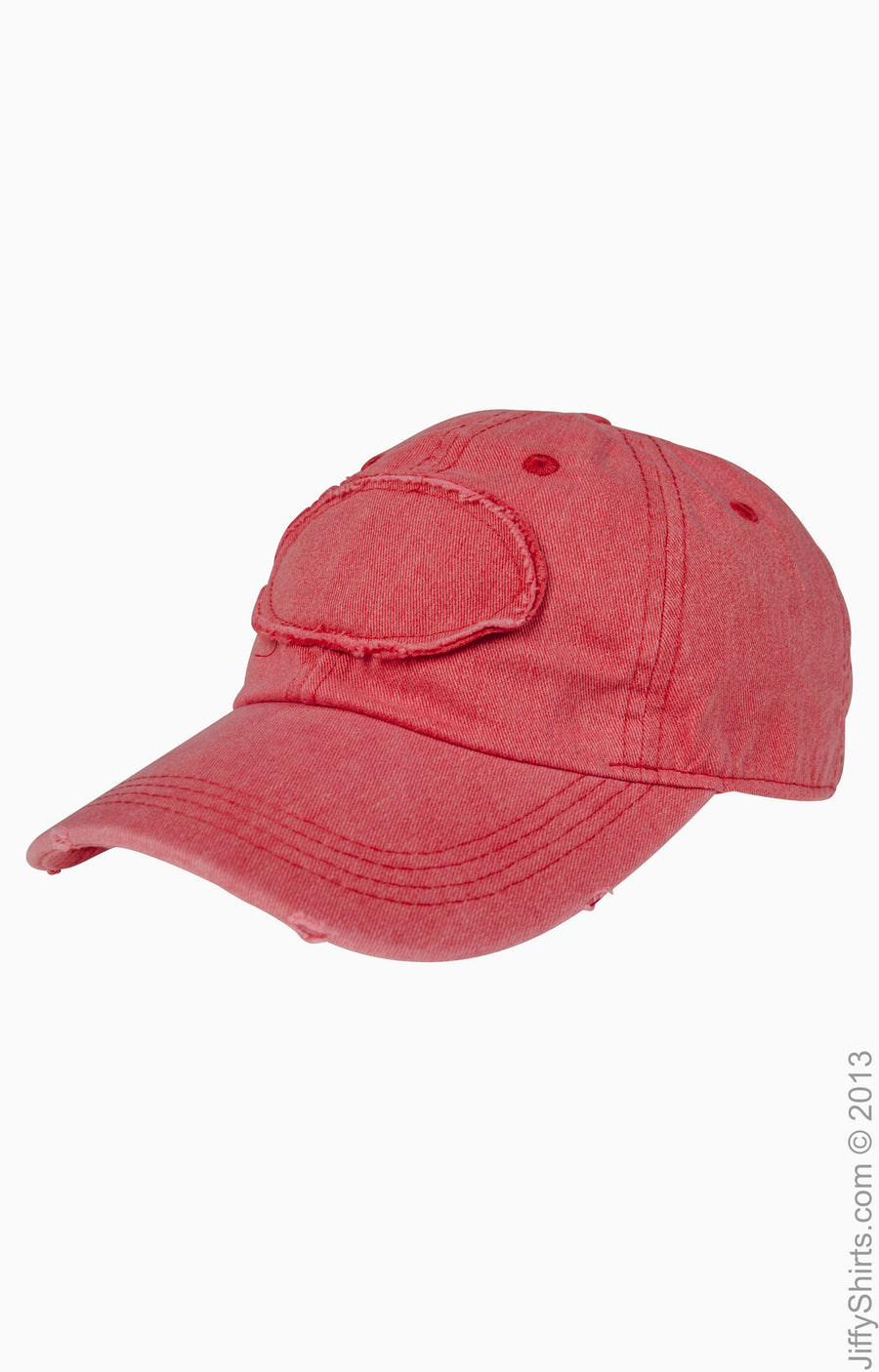 Pigment-Dyed Raw-Edge Patch Baseball Cap - Poppy