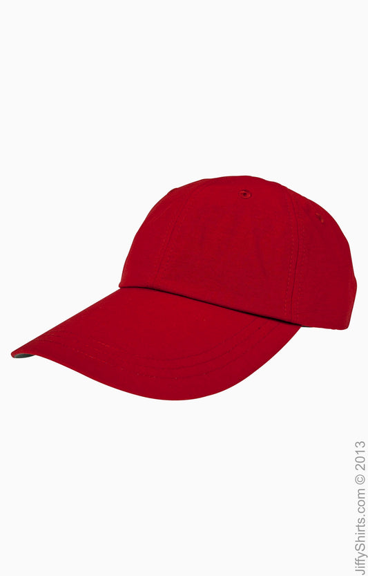 6-Panel UV Low-Profile Cap with Elongated Bill - Nautical Red
